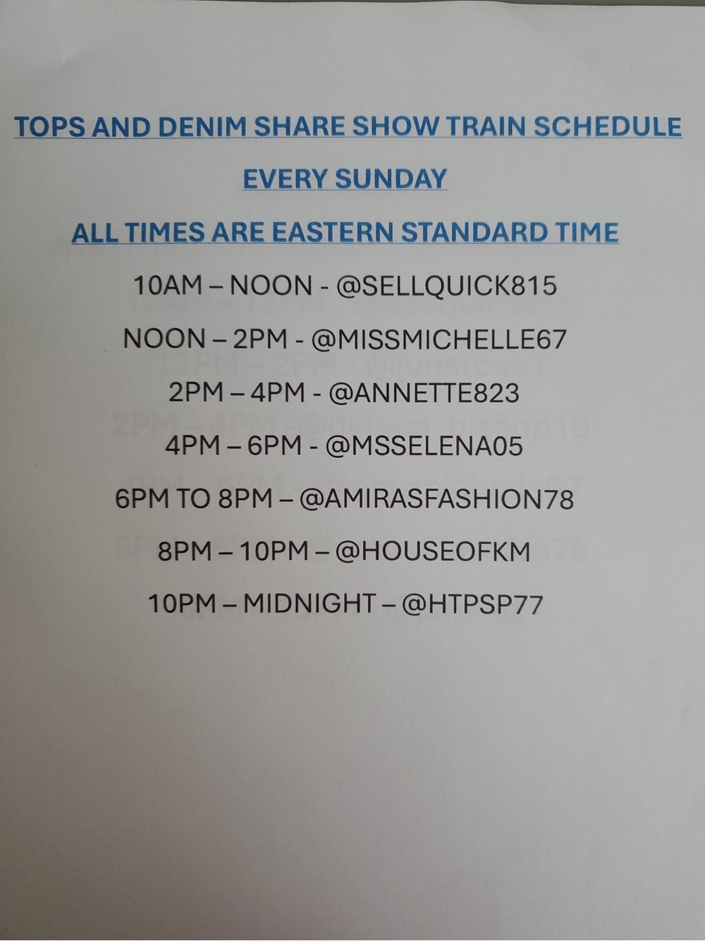 TOPS $ DENIM TRAIN SHARE SHOW - Picture 2 of 7